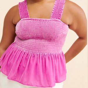 Smocked Velvet Babydoll Tank